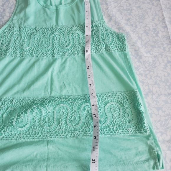 Bundle Only: J. CREW MINT GREEN LACE PANEL 100% COTTON TANK‎ TOP SIZE XS P - Picture 10 of 12